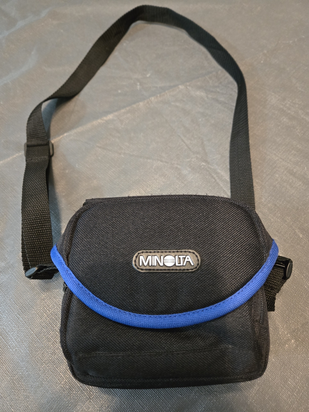 Minolta Compact Black and Blue Crossbody Camera Bag